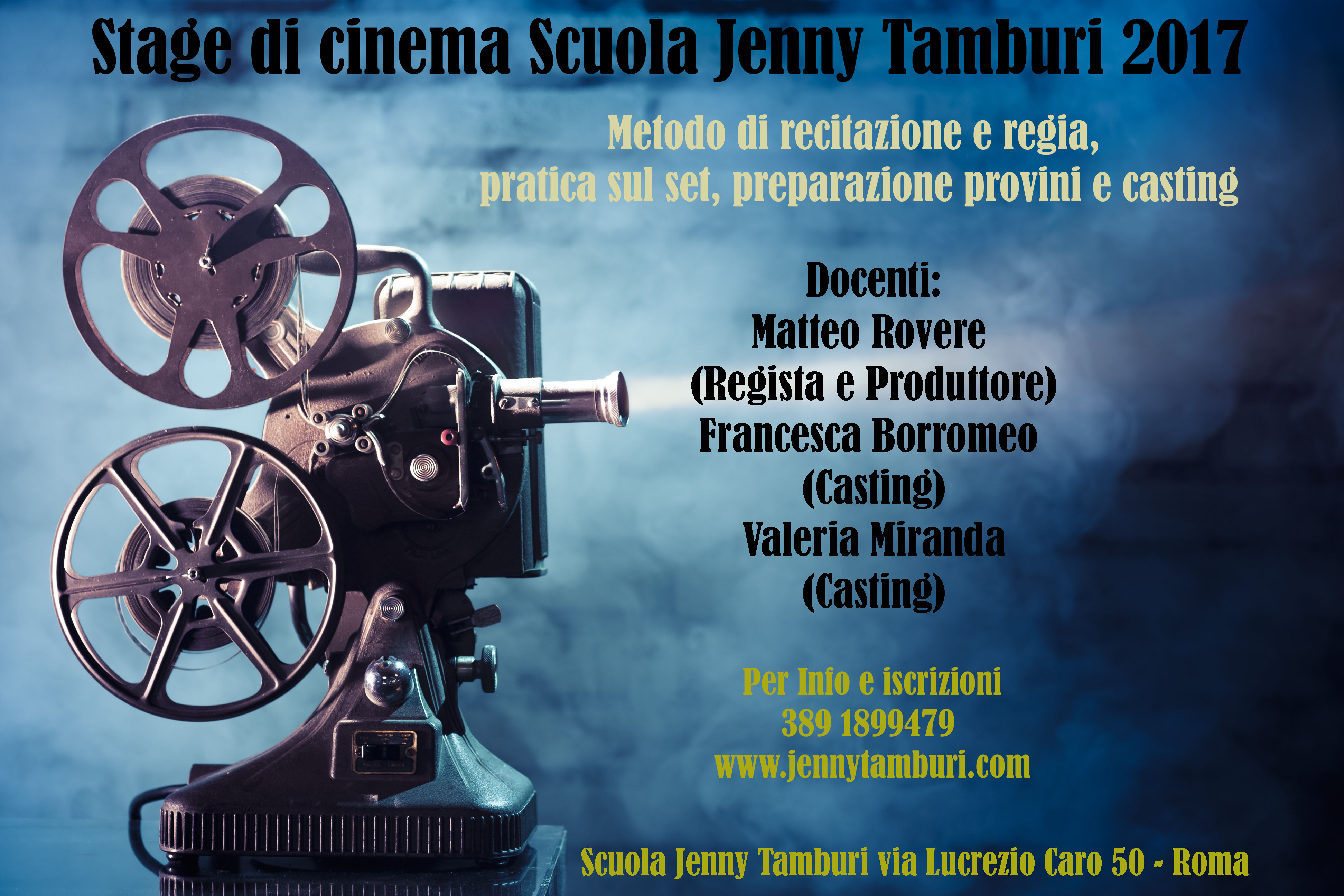 Scuola Jenny Tamburi: stage estivo con Matteo Rovere. Aperte le iscrizioni